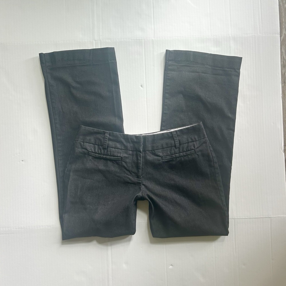 2000s Low Rise Flare Trousers Button Detail Office Siren Y2K Preppy Parisian